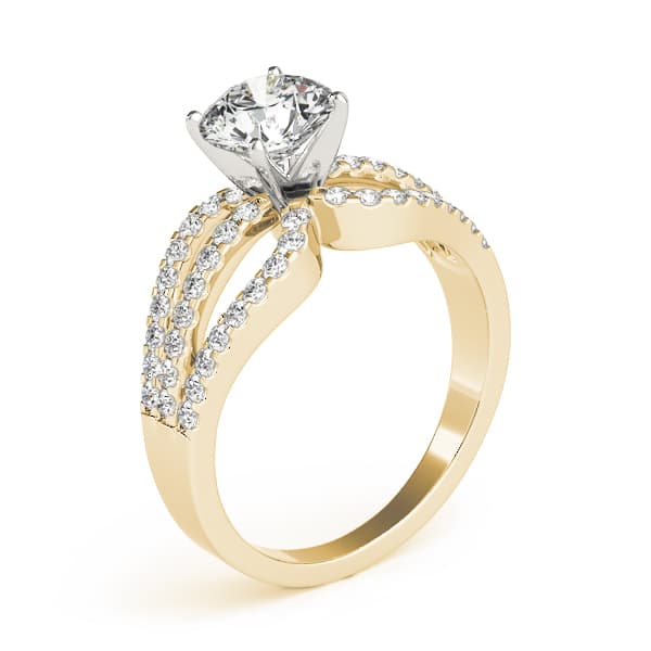 Multi-Row Engagement Ring, style 84257, Top view in yellow gold