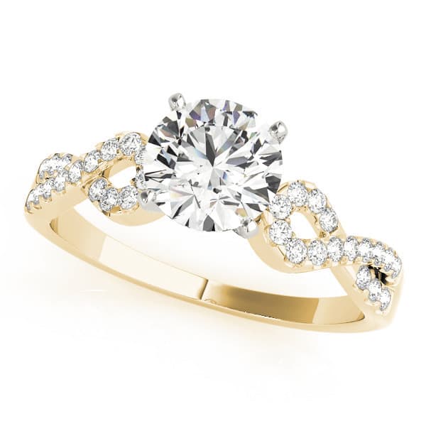 Infinity Multi-Row Engagement Ring, style 84258, Front view in yellow gold