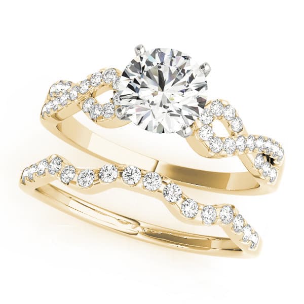 Infinity Multi-Row Engagement Ring, style 84258, On hand view in yellow gold