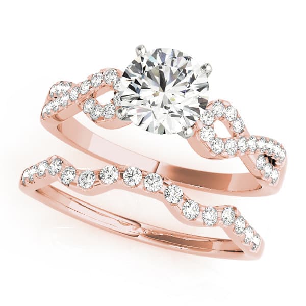Infinity Multi-Row Engagement Ring, style 84258, On hand view in rose gold