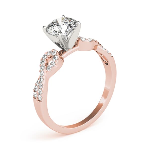 Infinity Multi-Row Engagement Ring, style 84258, Top view in rose gold