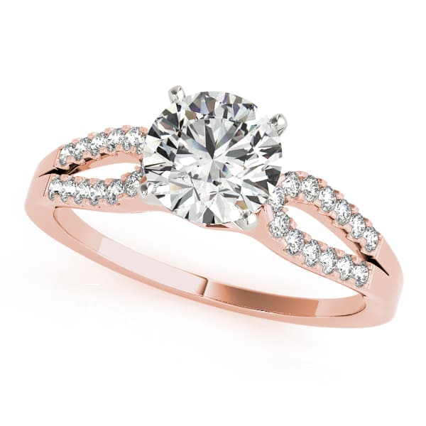 Multi-Row Engagement Ring, style 84260, Front view in rose gold