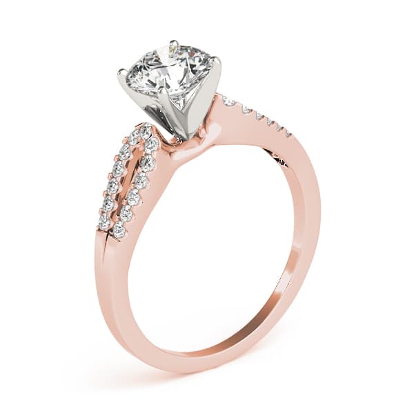 Multi-Row Engagement Ring, style 84260, Top view in rose gold