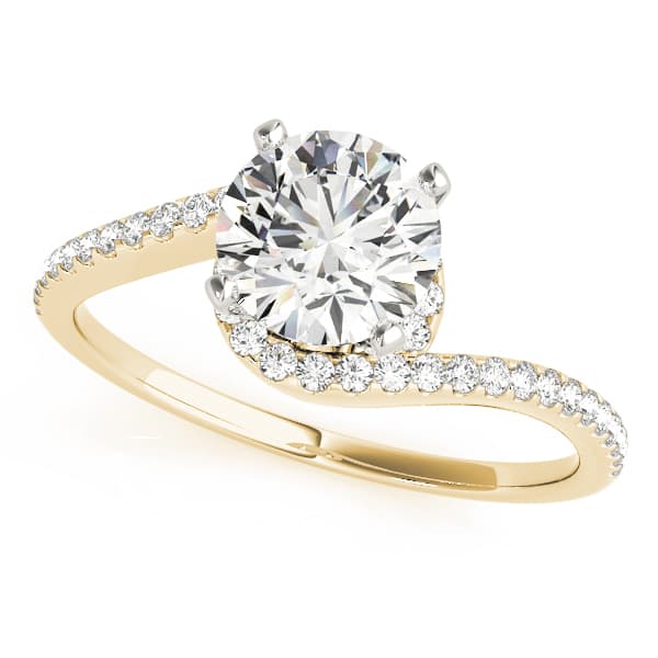 Bypass Engagement Ring, style 84261, Front view in yellow gold
