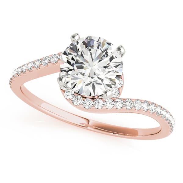Bypass Engagement Ring, style 84261, Front view in rose gold