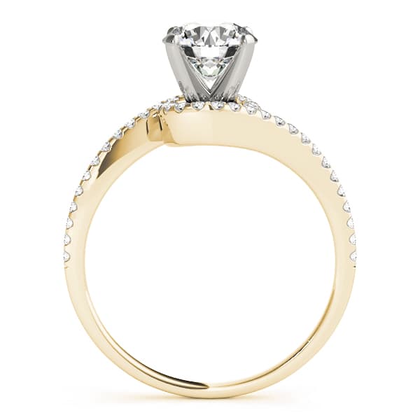 Bypass Engagement Ring, style 84261, Side view in yellow gold