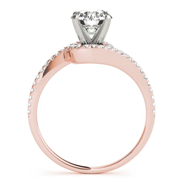 Bypass Engagement Ring, style 84261, Side view in rose gold