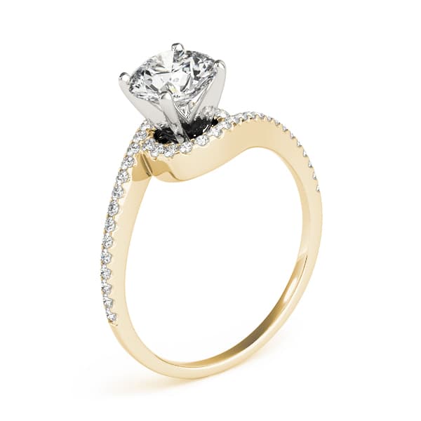 Bypass Engagement Ring, style 84261, Top view in yellow gold