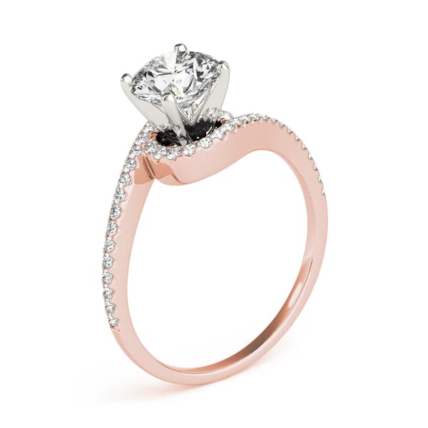 Bypass Engagement Ring, style 84261, Top view in rose gold