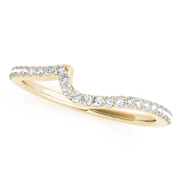 Single Row Curved Wedding Band (0.2 ct. tw.), Front view in yellow gold