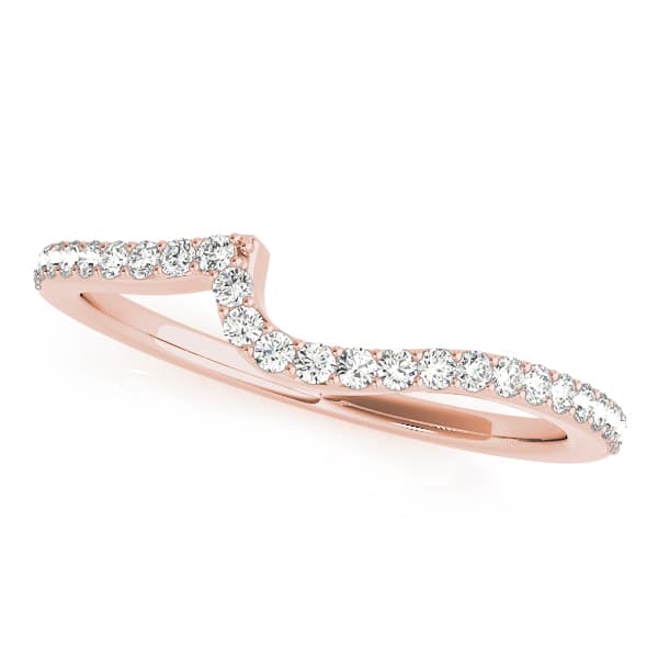 Single Row Curved Wedding Band (0.2 ct. tw.), Front view in rose gold