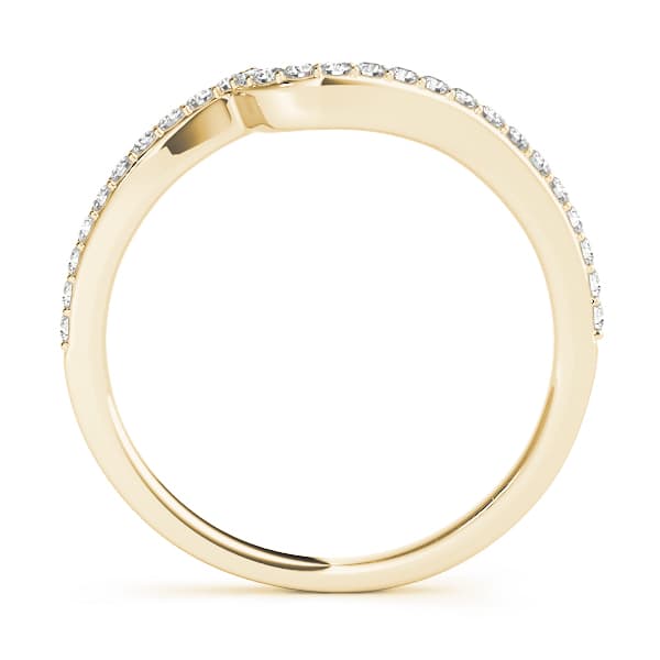 Single Row Curved Wedding Band (0.2 ct. tw.), Side view in yellow gold