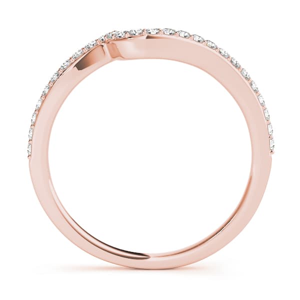 Single Row Curved Wedding Band (0.2 ct. tw.), Side view in rose gold