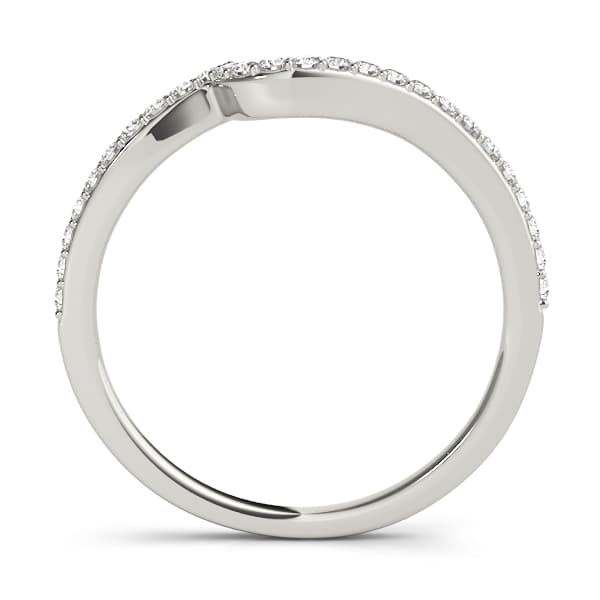 Single Row Curved Wedding Band (0.2 ct. tw.), Side view in white gold or platinum