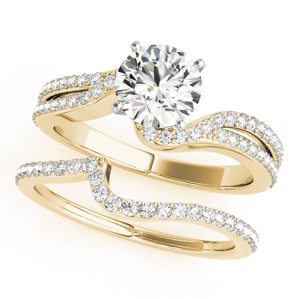 Multi-Row Engagement Ring, style 84262, On hand view in yellow gold
