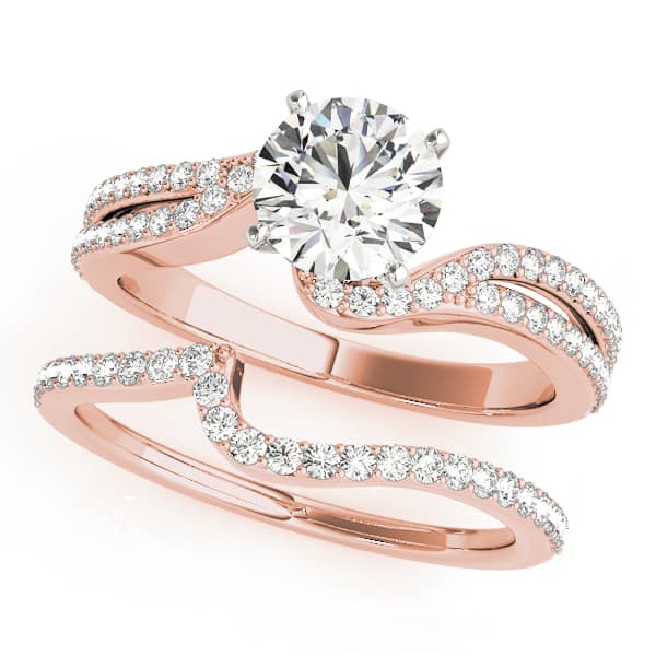 Multi-Row Engagement Ring, style 84262, On hand view in rose gold