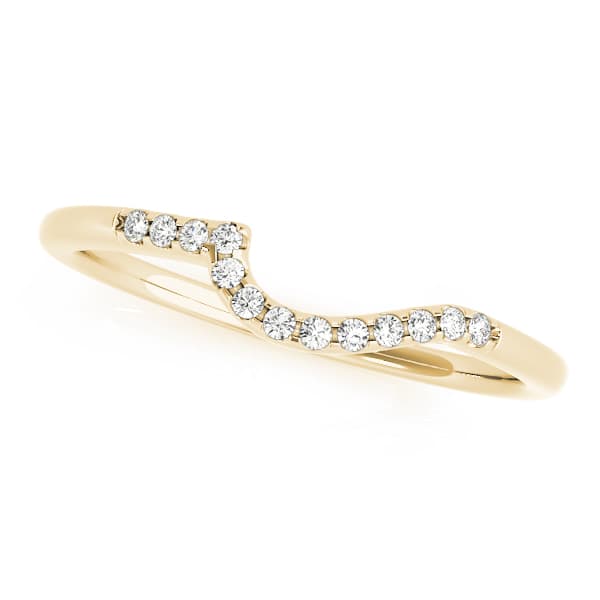 Curved Wedding Band (0.07 ct. tw.), Front view in yellow gold