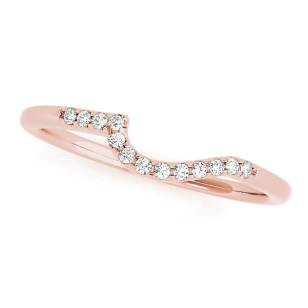 Curved Wedding Band (0.07 ct. tw.), Front view in rose gold