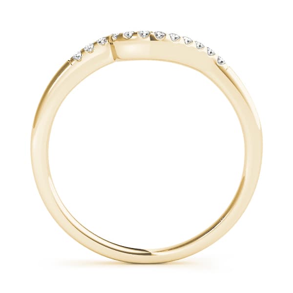 Curved Wedding Band (0.07 ct. tw.), Side view in yellow gold