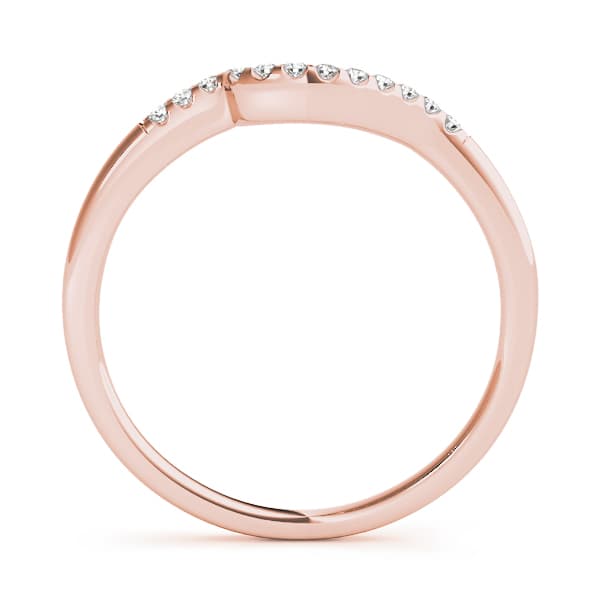Curved Wedding Band (0.07 ct. tw.), Side view in rose gold