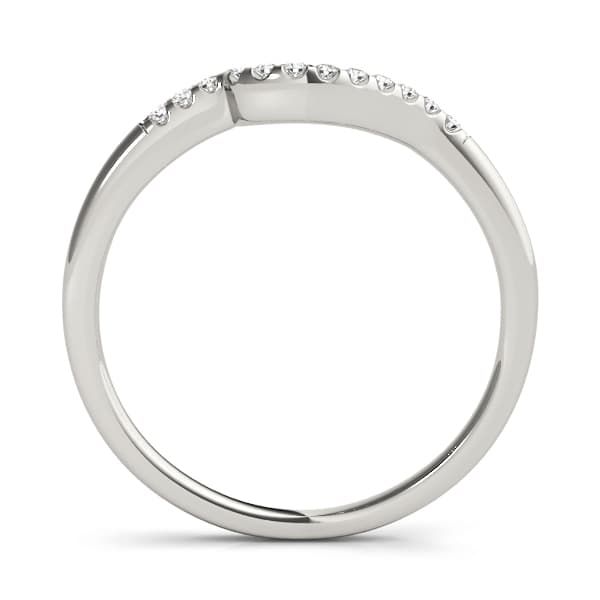 Curved Wedding Band (0.07 ct. tw.), Side view in white gold or platinum