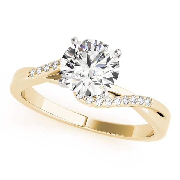 Bypass Engagement Ring, style 84263, Front view in yellow gold