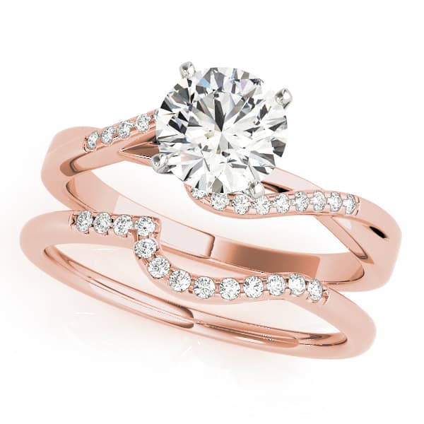 Bypass Engagement Ring, style 84263, On hand view in rose gold