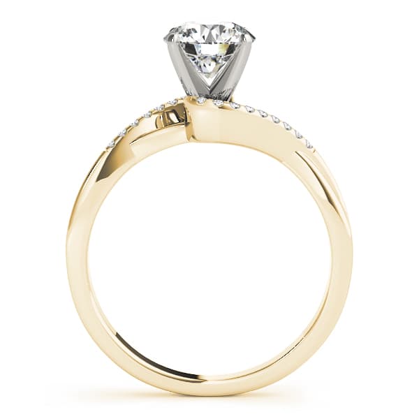 Bypass Engagement Ring, style 84263, Side view in yellow gold
