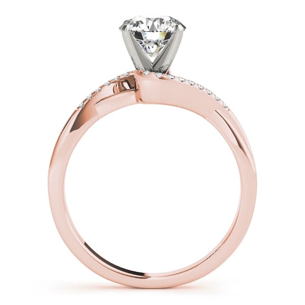 Bypass Engagement Ring, style 84263, Side view in rose gold