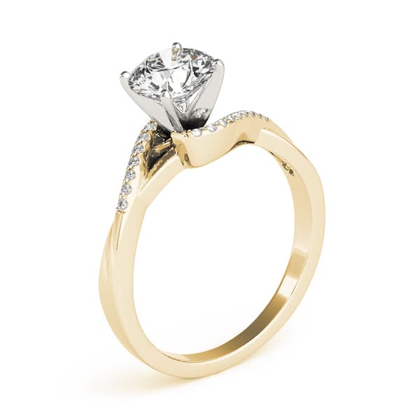 Bypass Engagement Ring, style 84263, Top view in yellow gold