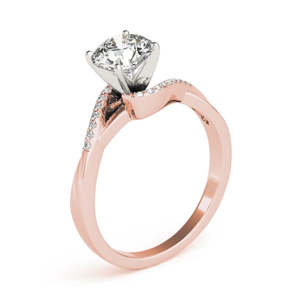 Bypass Engagement Ring, style 84263, Top view in rose gold
