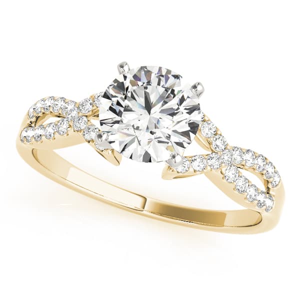 Split Shank Engagement Ring in Yellow gold