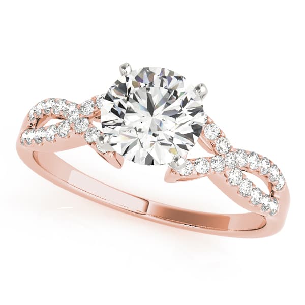 Split Shank Engagement Ring in Rose gold