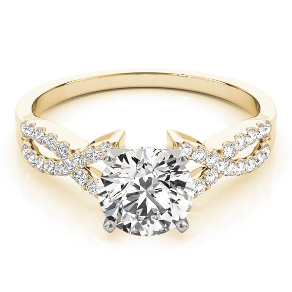 Split Shank Engagement Ring, style 84267, On hand view in yellow gold