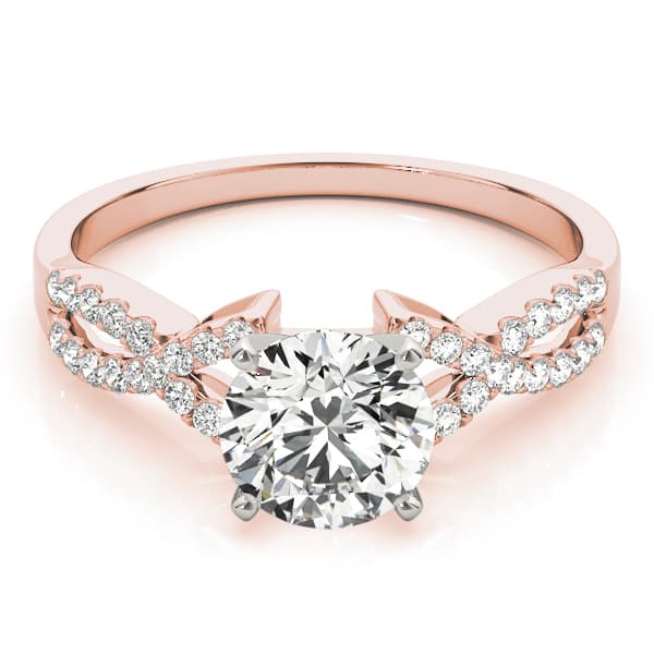 Split Shank Engagement Ring, style 84267, On hand view in rose gold