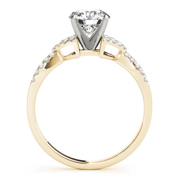 Split Shank Engagement Ring, style 84267, Side view in yellow gold