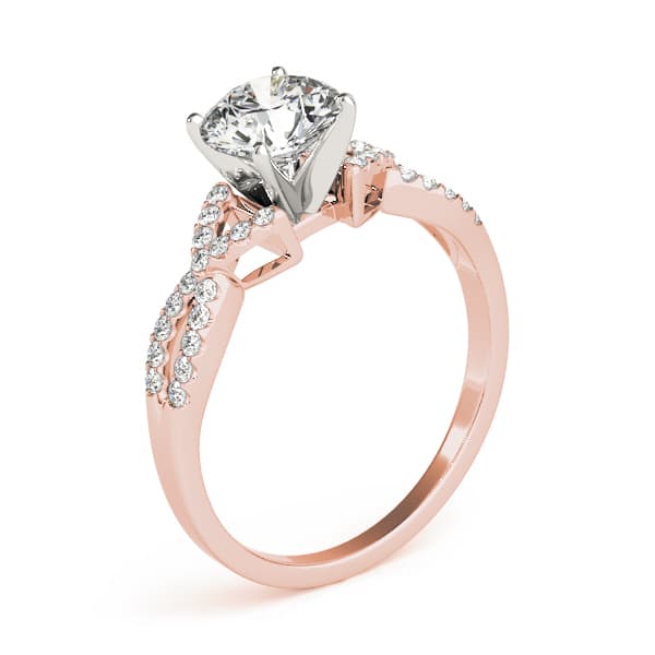 Split Shank Engagement Ring, style 84267, Top view in rose gold