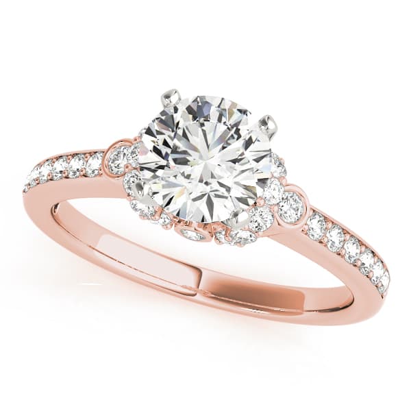 Cluster Sides Engagement Ring, style 84269, Front view in rose gold
