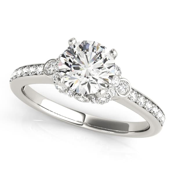 ENGAGEMENT RINGS CLUSTER SIDES — style 84269 in 10k White Gold