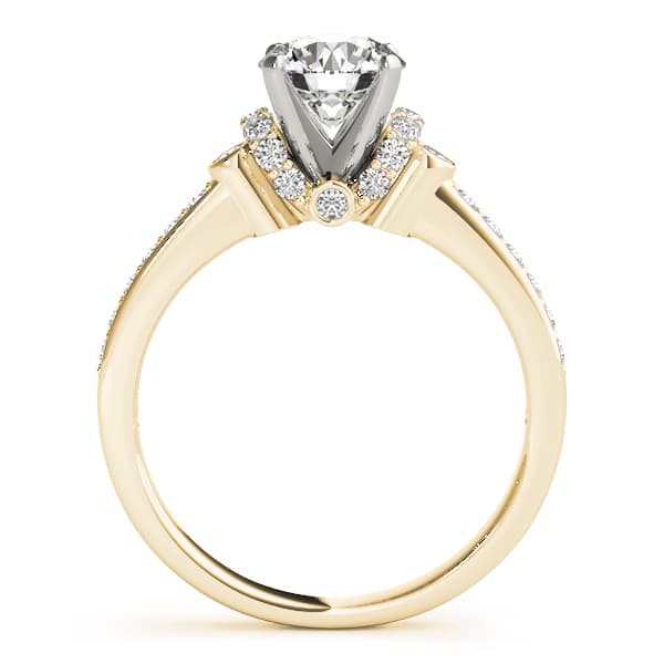 Cluster Sides Engagement Ring, style 84269, Side view in yellow gold