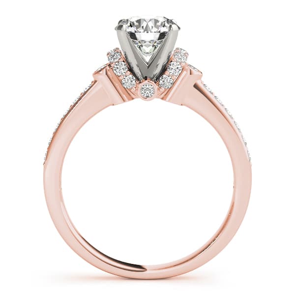 Cluster Sides Engagement Ring, style 84269, Side view in rose gold