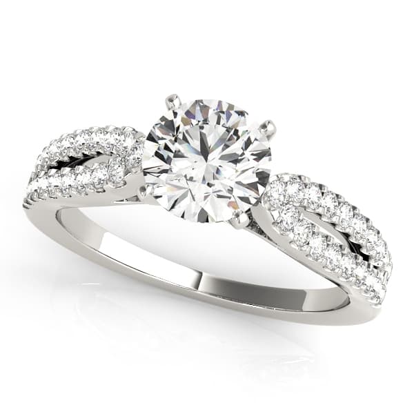 Split Band Cathedral Engagement Ring — style 84272 in 10k White Gold