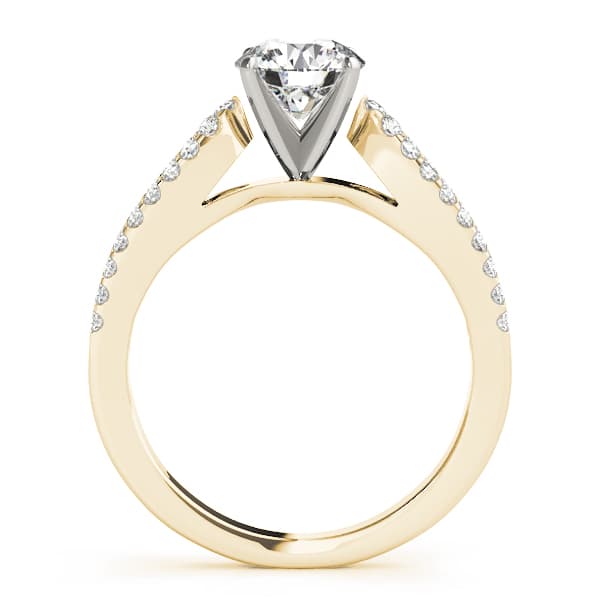 Split Band Cathedral Engagement Ring, style 84272, Side view in yellow gold