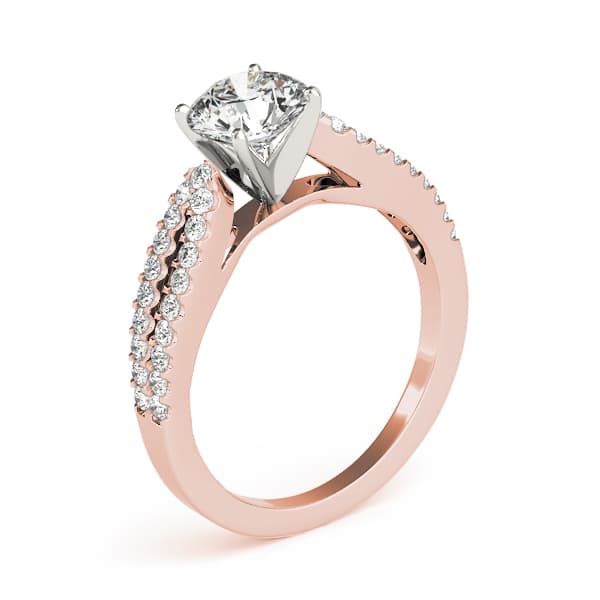 Split Band Cathedral Engagement Ring, style 84272, Top view in rose gold