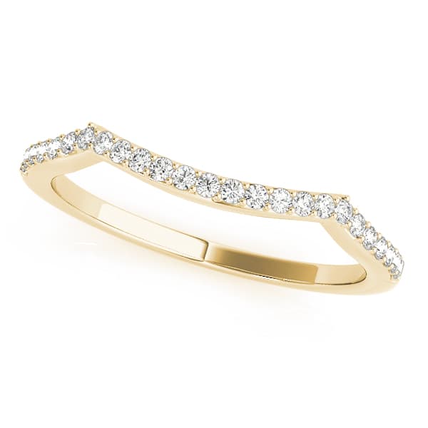 Curved Wedding Band (1/8 ct. tw.), Front view in yellow gold