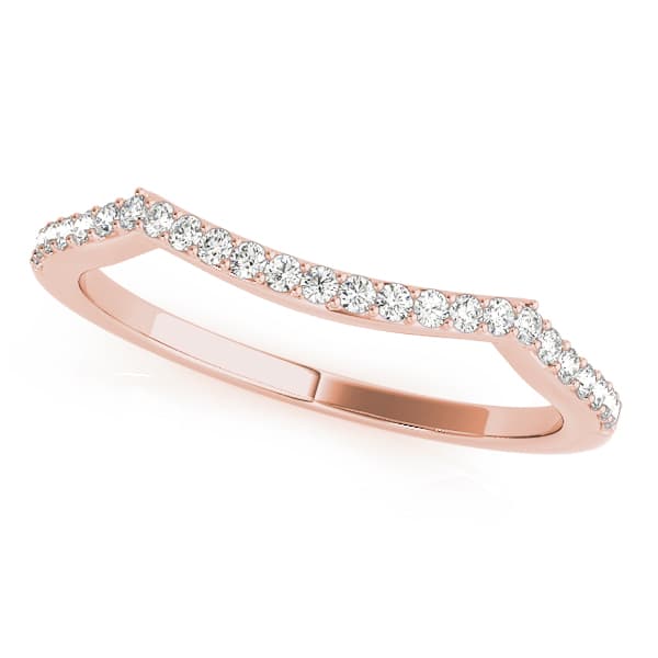 Curved Wedding Band (1/8 ct. tw.), Front view in rose gold