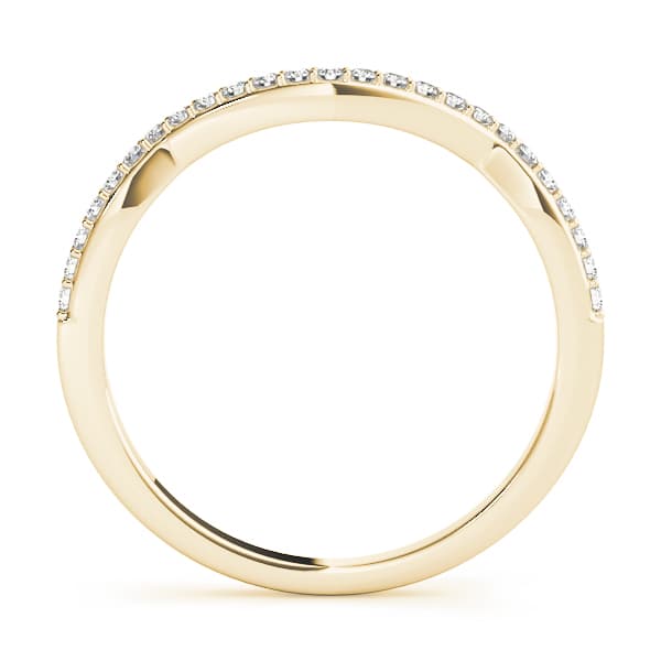 Curved Wedding Band (1/8 ct. tw.), Side view in yellow gold