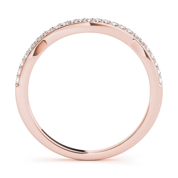 Curved Wedding Band (1/8 ct. tw.), Side view in rose gold
