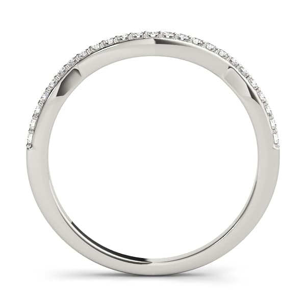 Curved Wedding Band (1/8 ct. tw.), Side view in white gold or platinum