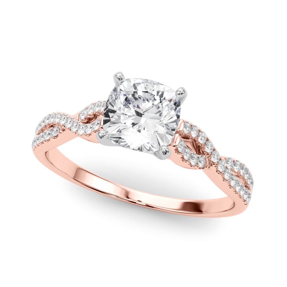 Infinity Engagement Ring, style 84274, Front view in rose gold